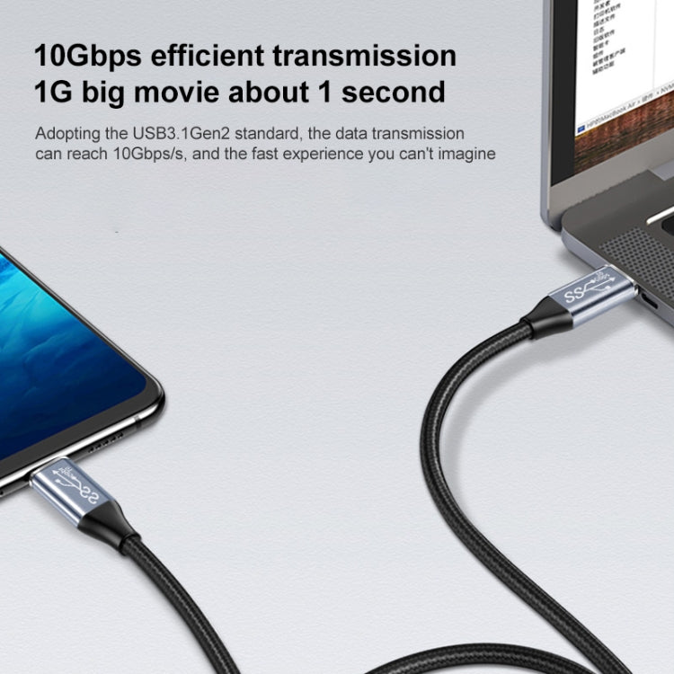 Cabo de Extensão de Transmissão de Dados e Carregamento USB-C / Type-C Macho para Fêmea 10Gbps, 25cm, 50cm, 1m, 2m