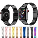 Correia de Relógio em Aço Inoxidável para Cintura Pequena para Apple Watch Series, 7 41mm / 6&SE&5&4 40mm / 3&2&1 38mm, 7 45mm / 6&SE&5&4 44mm / 3&2&1 42mm