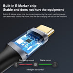 Cabo de Extensão de Transmissão de Dados e Carregamento USB-C / Type-C Fêmea para Macho com Cotovelo 10Gbps, 25cm, 50cm, 1m