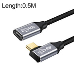 Cabo de Extensão de Transmissão de Dados e Carregamento USB-C / Type-C Fêmea para Macho com Cotovelo 10Gbps, 25cm, 50cm, 1m