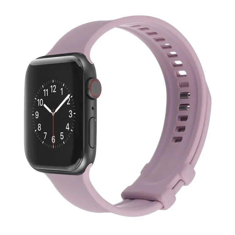Correia de Relógio em Silicone com Fivela Quadrada para Apple Watch Series, 7 41mm / 6&SE&5&4 40mm / 3&2&1 38mm, 7 45mm / 6&SE&5&4 44mm / 3&2&1 42mm