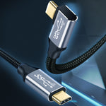 Cabo de Transmissão de Dados e Carregamento USB-C / Type-C Macho Reto para Macho com Cotovelo 10Gbps, 50cm, 1m, 1.5m, 2m, 3m