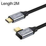 Cabo de Transmissão de Dados e Carregamento USB-C / Type-C Macho Reto para Macho com Cotovelo 10Gbps, 50cm, 1m, 1.5m, 2m, 3m