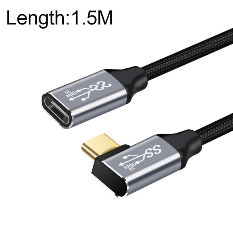 Cabo de Extensão de Transmissão de Dados e Carregamento USB-C / Type-C Fêmea para Macho com Cotovelo 10Gbps, 1.5m, 2m, 3m