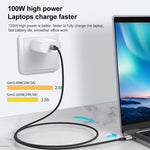 Cabo de Extensão de Transmissão de Dados e Carregamento USB-C / Type-C Fêmea para Macho com Cotovelo 10Gbps, 1.5m, 2m, 3m