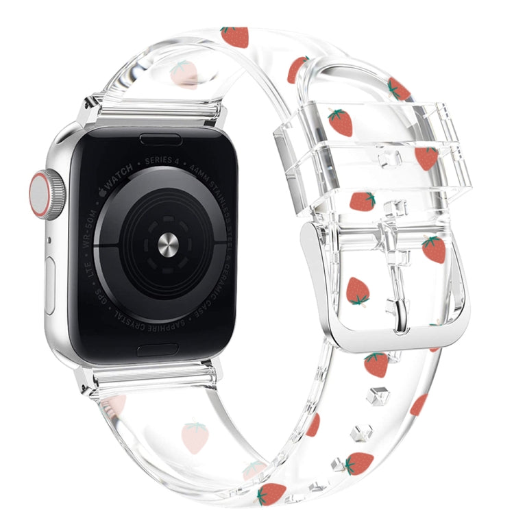 Pulseira de Relógio Transparente com Fivela Quadrada para Apple Watch Series, 7 41mm / 6&SE&5&4 40mm / 3&2&1 38mm, 7 45mm / 6&SE&5&4 44mm / 3&2&1 42mm