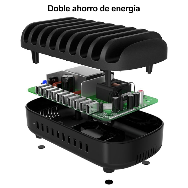 ORICO DUK-10P-DX Estação de Carregamento USB 120W 5V 2.4A 10 Portas, Plugue AU, Plugue UE, Plugue EUA, Plugue Reino Unido