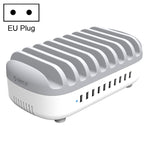 ORICO DUK-10P-DX Estação de Carregamento USB 120W 5V 2.4A 10 Portas, Plugue AU, Plugue UE, Plugue EUA, Plugue Reino Unido