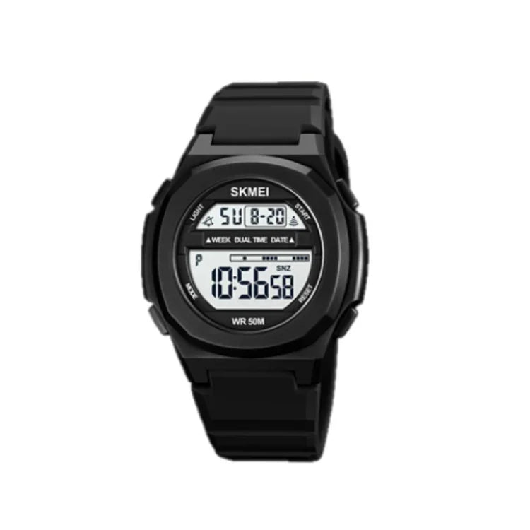 Relógio Eletrónico SKMEI 1821 com Correia de Silicone e Fivela em Aço Inoxidável