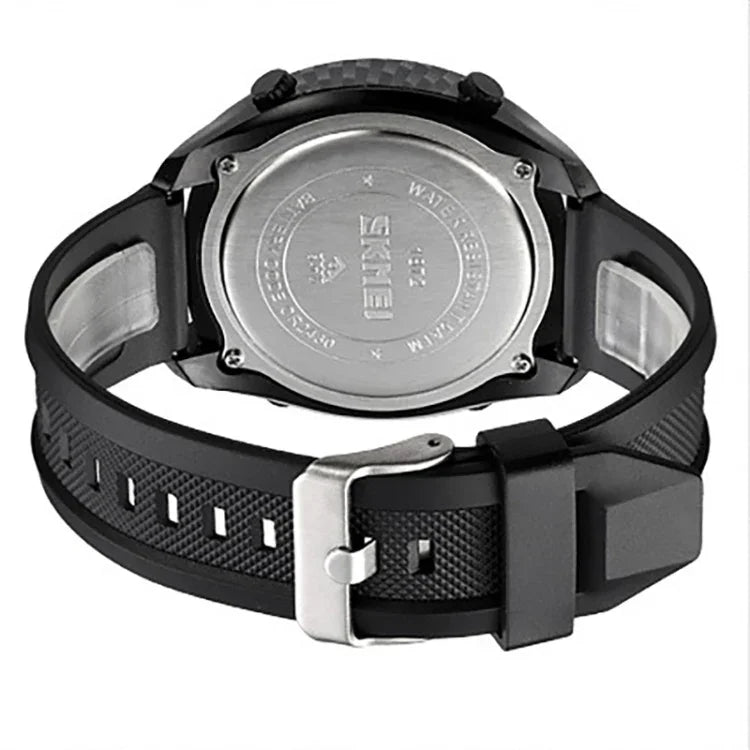 Relógio Eletrónico à Prova de Água SKMEI 1872 com Correia PU e Fivela em Aço Inoxidável, Branco, Preto