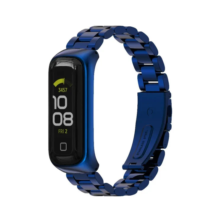 MIJOBS Three-bead Metal Stainless Steel Watch Band, For Samsung Galaxy Fit 2