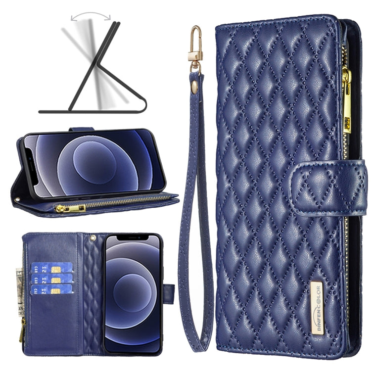 Diamond Lattice Zipper Wallet Leather Flip Phone Case, For iPhone 12 mini, For iPhone 12 / 12 Pro, For iPhone 12 Pro Max, For iPhone 11, For iPhone 11 Pro, For iPhone X / XS, For iPhone XR, For iPhone XS Max