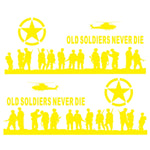 2 PCS/Set D-84 Old Soldiers Pattern Car Modified Decorative Sticker, D-84