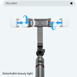 Luz de Preenchimento Destacável com Controlo Remoto Bluetooth L12D Tripé Bastão Selfie Suporte para Telemóvel, L12D