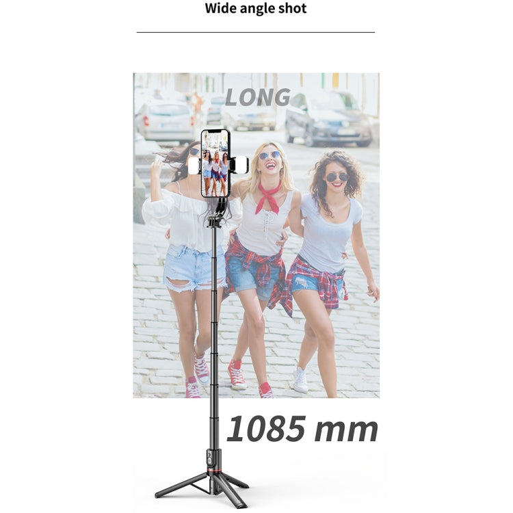 Luz de Preenchimento Destacável com Controlo Remoto Bluetooth L12D Tripé Bastão Selfie Suporte para Telemóvel, L12D