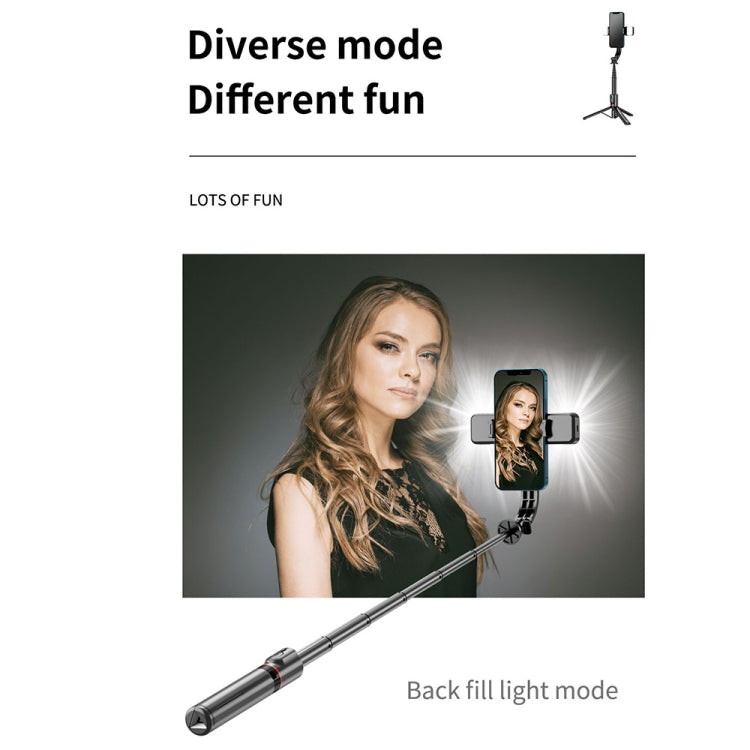 Luz de Preenchimento Destacável com Controlo Remoto Bluetooth L12D Tripé Bastão Selfie Suporte para Telemóvel, L12D