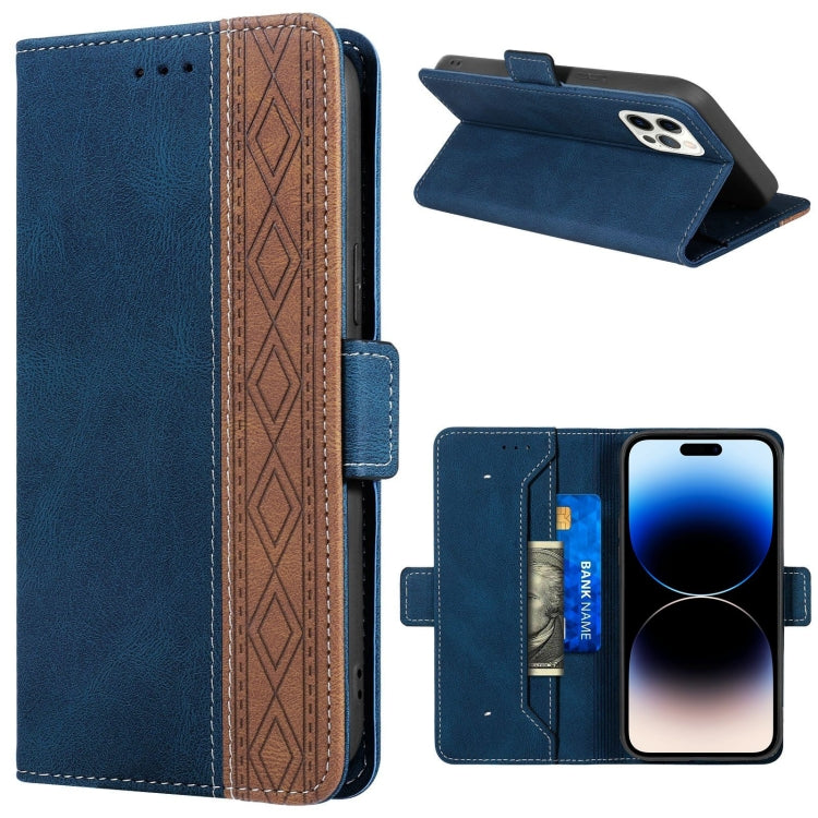 Stitching Magnetic RFID Leather Case, For iPhone 14 Pro Max, For iPhone 14 Pro, For iPhone 14, For iPhone 14 Plus
