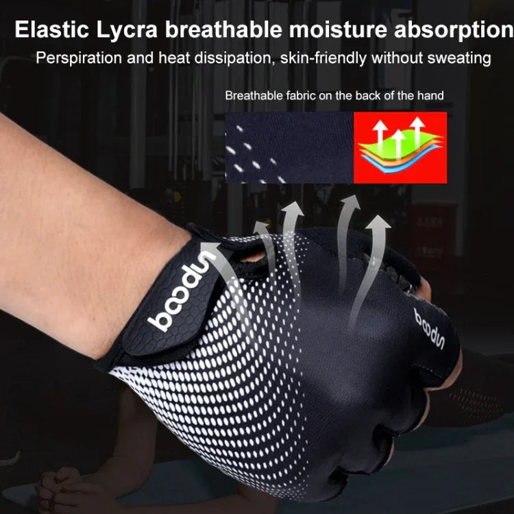 Luvas de Silicone BOODUN 1096 para Fitness e Desporto, Antiderrapantes, Resistentes ao Desgaste e Respiráveis, S, M, XL