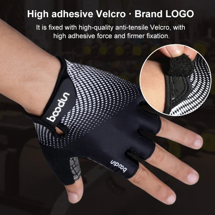 Luvas de Silicone BOODUN 1096 para Fitness e Desporto, Antiderrapantes, Resistentes ao Desgaste e Respiráveis, S, M, XL