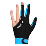 BOODUN M050912 Luvas finas e respiráveis para bilhar de três dedos para homens e mulheres, M, L