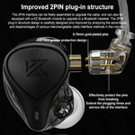 KZ-ZEX PRO Auscultadores híbridos intra-auriculares com bobina eletrostática e ferro, com microfone, sem microfone