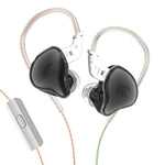 KZ-EDC Auscultadores HiFi intra-auriculares com subwoofer com fio de alto valor, com microfone, sem microfone