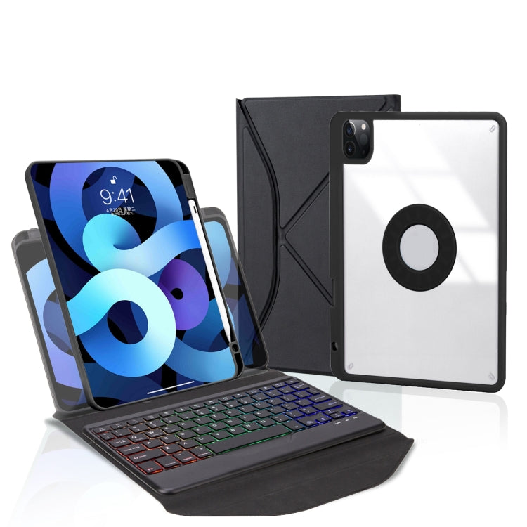 Capa de Couro com Teclado Bluetooth, Retroiluminação e Slot para Caneta Z11BS, para iPad Pro 11 2021/2020/2018, para iPad Air 11 2025 / 2024 / Air 5 / Air 4, para iPad 10.2 2021/2020/2019