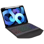 Capa de Couro com Teclado Bluetooth, Retroiluminação e Slot para Caneta Z11BS, para iPad Pro 11 2021/2020/2018, para iPad Air 11 2025 / 2024 / Air 5 / Air 4, para iPad 10.2 2021/2020/2019