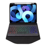Capa de Couro com Teclado Bluetooth, Retroiluminação e Slot para Caneta Z11BS, para iPad Pro 11 2021/2020/2018, para iPad Air 11 2025 / 2024 / Air 5 / Air 4, para iPad 10.2 2021/2020/2019