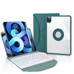 Capa de Couro com Teclado Bluetooth, Retroiluminação e Slot para Caneta Z11BS, para iPad Pro 11 2021/2020/2018, para iPad Air 11 2025 / 2024 / Air 5 / Air 4, para iPad 10.2 2021/2020/2019