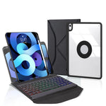 Capa de Couro com Teclado Bluetooth, Retroiluminação e Slot para Caneta Z11BS, para iPad Pro 11 2021/2020/2018, para iPad Air 11 2025 / 2024 / Air 5 / Air 4, para iPad 10.2 2021/2020/2019
