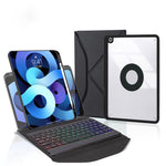 Capa de Couro com Teclado Bluetooth, Retroiluminação e Slot para Caneta Z11BS, para iPad Pro 11 2021/2020/2018, para iPad Air 11 2025 / 2024 / Air 5 / Air 4, para iPad 10.2 2021/2020/2019