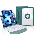 Capa de Couro com Teclado Bluetooth, Retroiluminação e Slot para Caneta Z11BS, para iPad Pro 11 2021/2020/2018, para iPad Air 11 2025 / 2024 / Air 5 / Air 4, para iPad 10.2 2021/2020/2019