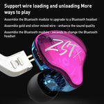 KZ-ZST X Auscultadores intra-auriculares com cancelamento de ruído com driver híbrido de ferro em anel, com microfone, sem microfone