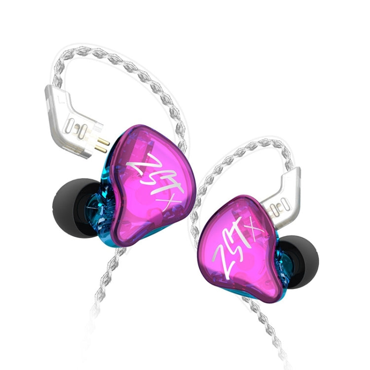 KZ-ZST X Auscultadores intra-auriculares com cancelamento de ruído com driver híbrido de ferro em anel, com microfone, sem microfone