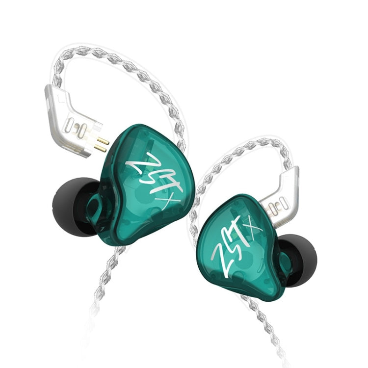 KZ-ZST X Auscultadores intra-auriculares com cancelamento de ruído com driver híbrido de ferro em anel, com microfone, sem microfone