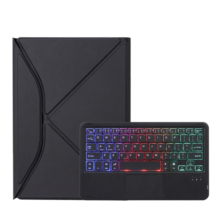 Capa de Couro com Teclado Bluetooth, Touchpad, Retroiluminação e Slot para Caneta Z11B-AS, para iPad Pro 11 2021/2020/2018, para iPad Air 11 2025 / 2024 / Air 5 / Air 4, para iPad 10.2 2021/2020/2019