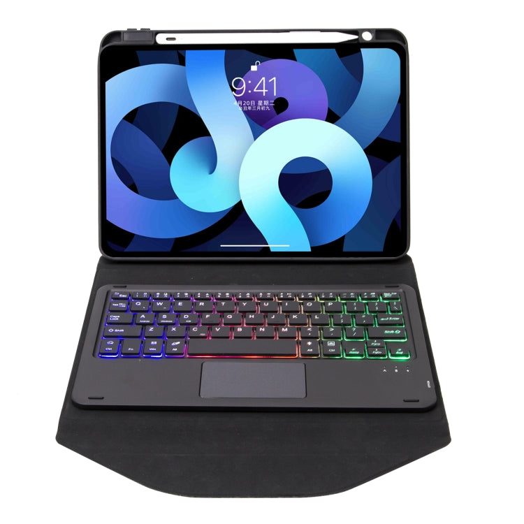 Capa de Couro com Teclado Bluetooth, Touchpad, Retroiluminação e Slot para Caneta Z11B-AS, para iPad Pro 11 2021/2020/2018, para iPad Air 11 2025 / 2024 / Air 5 / Air 4, para iPad 10.2 2021/2020/2019