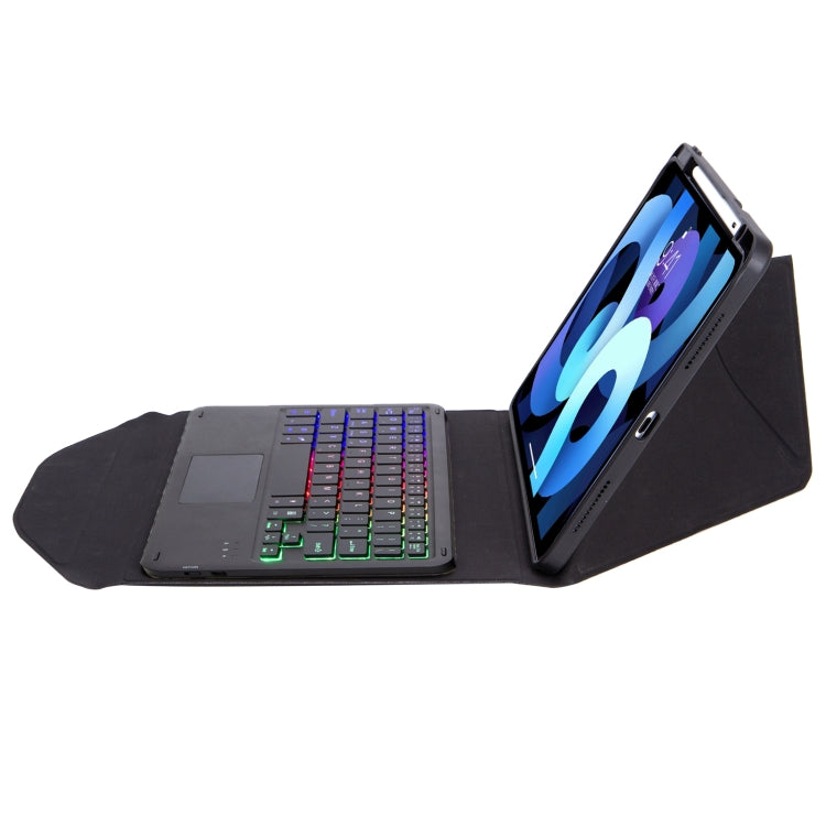 Capa de Couro com Teclado Bluetooth, Touchpad, Retroiluminação e Slot para Caneta Z11B-AS, para iPad Pro 11 2021/2020/2018, para iPad Air 11 2025 / 2024 / Air 5 / Air 4, para iPad 10.2 2021/2020/2019