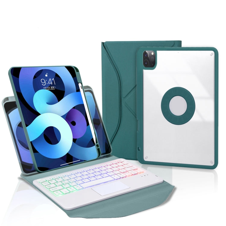 Capa de Couro com Teclado Bluetooth, Touchpad, Retroiluminação e Slot para Caneta Z11B-AS, para iPad Pro 11 2021/2020/2018, para iPad Air 11 2025 / 2024 / Air 5 / Air 4, para iPad 10.2 2021/2020/2019