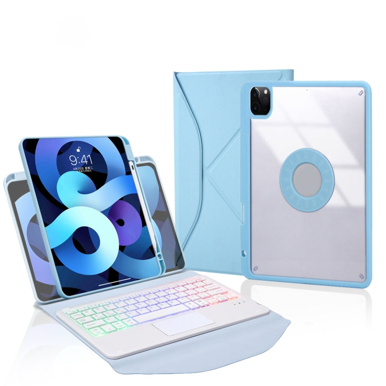 Capa de Couro com Teclado Bluetooth, Touchpad, Retroiluminação e Slot para Caneta Z11B-AS, para iPad Pro 11 2021/2020/2018, para iPad Air 11 2025 / 2024 / Air 5 / Air 4, para iPad 10.2 2021/2020/2019