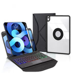 Capa de Couro com Teclado Bluetooth, Touchpad, Retroiluminação e Slot para Caneta Z11B-AS, para iPad Pro 11 2021/2020/2018, para iPad Air 11 2025 / 2024 / Air 5 / Air 4, para iPad 10.2 2021/2020/2019
