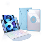 Capa de Couro com Teclado Bluetooth, Touchpad, Retroiluminação e Slot para Caneta Z11B-AS, para iPad Pro 11 2021/2020/2018, para iPad Air 11 2025 / 2024 / Air 5 / Air 4, para iPad 10.2 2021/2020/2019