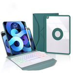 Capa de Couro com Teclado Bluetooth, Touchpad, Retroiluminação e Slot para Caneta Z11B-AS, para iPad Pro 11 2021/2020/2018, para iPad Air 11 2025 / 2024 / Air 5 / Air 4, para iPad 10.2 2021/2020/2019