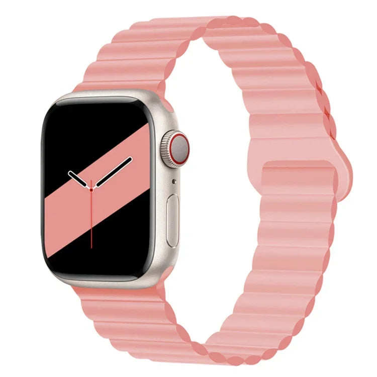 Correia de Relógio em Silicone Magnética com Fivela Invertida para Apple Watch Series, 7 45mm / 6&SE&5&4 44mm / 3&2&1 42mm, 7 41mm / 6&SE&5&4 40mm / 3&2&1 38mm
