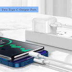 Carregador PD 50W com Duas Portas USB-C / Type-C, PD 50W Ficha UE, PD 50W Ficha EUA