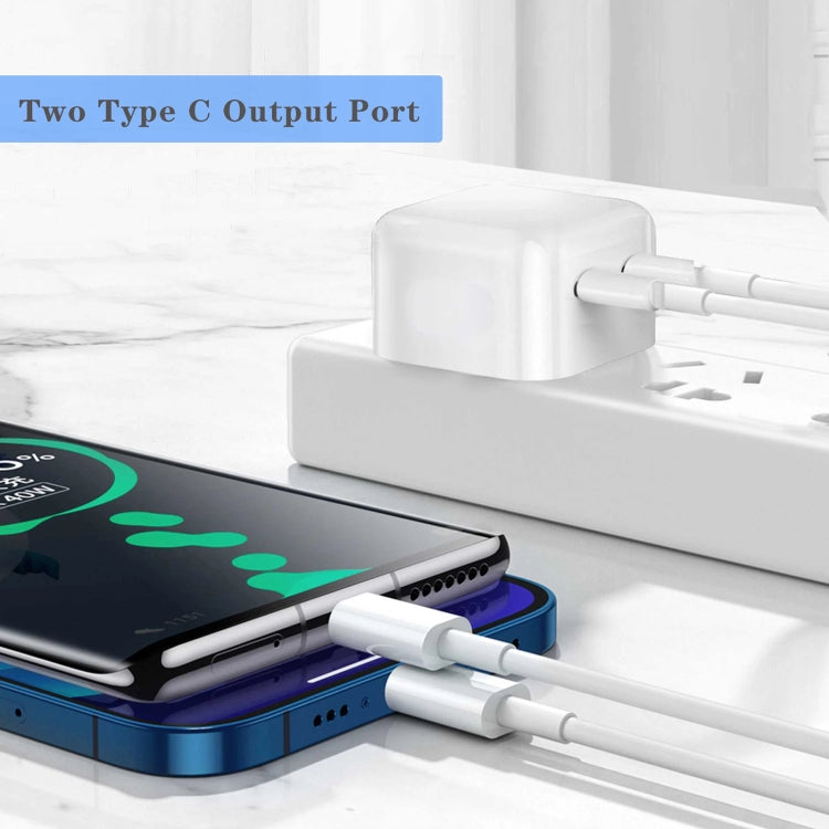 Carregador PD 50W com Duas Portas USB-C / Type-C, PD 50W Ficha UE, PD 50W Ficha EUA