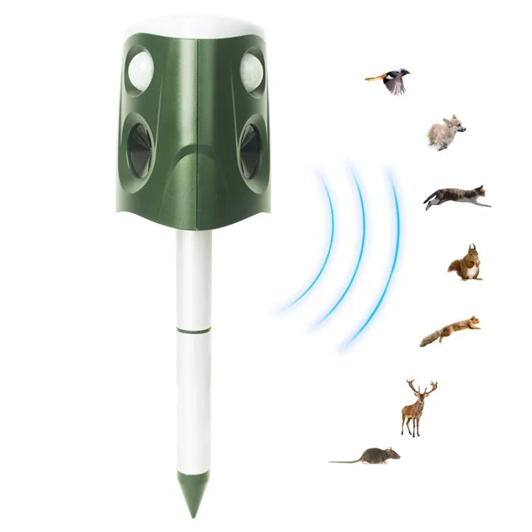 SJZ026 Repelente Ultrassónico Solar para Animais ao Ar Livre 360 Graus, SJZ026