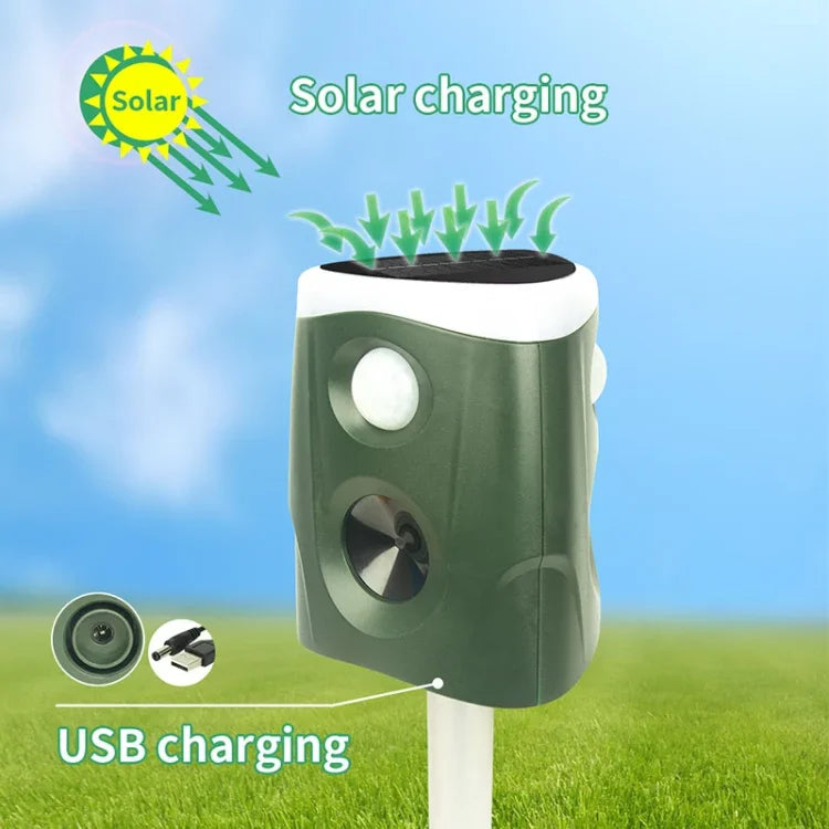 SJZ026 Repelente Ultrassónico Solar para Animais ao Ar Livre 360 Graus, SJZ026