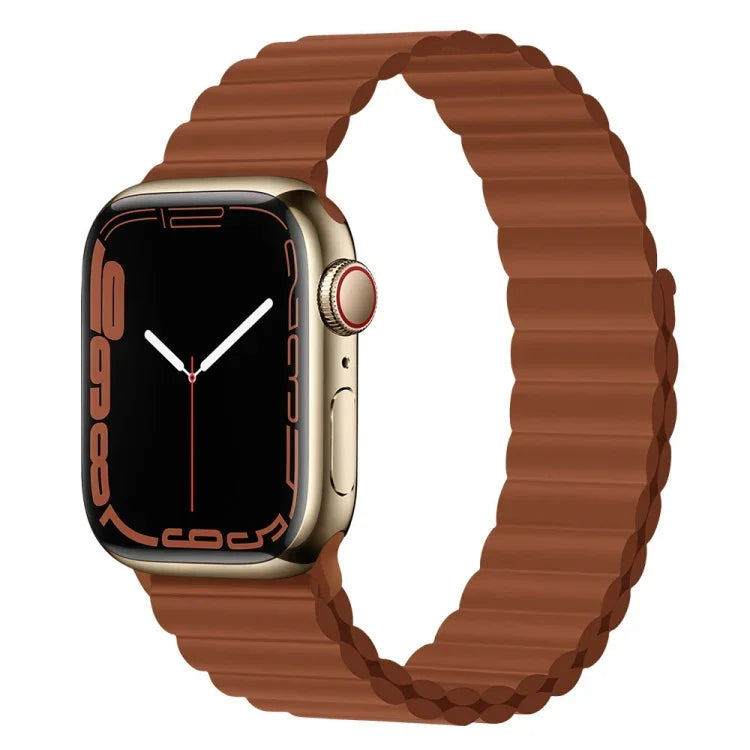 Correia de relógio magnética em silicone para Apple Watch Series, 7 45mm / 6&SE&5&4 44mm / 3&2&1 42mm, 7 41mm / 6&SE&5&4 40mm / 3&2&1 38mm